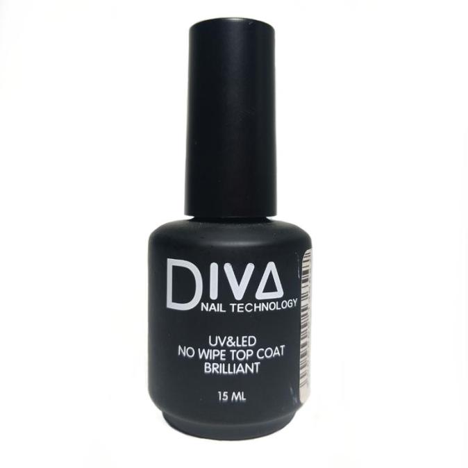 Топ для гель-лака без липкого слоя Diva Top Coat Brilliant 15 ml