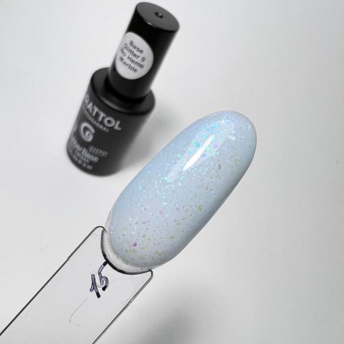 База Grattol Rubber Base Glitter 15, 9 мл