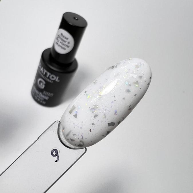 База Grattol Rubber Base Glitter 09, 9 мл