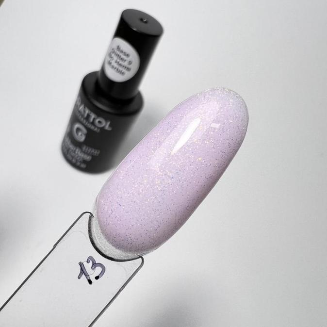 База Grattol Rubber Base Glitter 13, 9 мл
