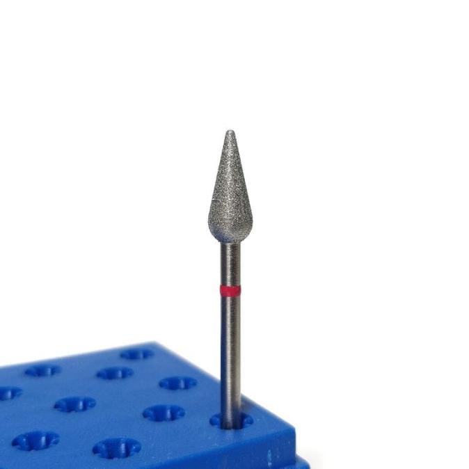 Фреза алмазная конус капля красная 5,0